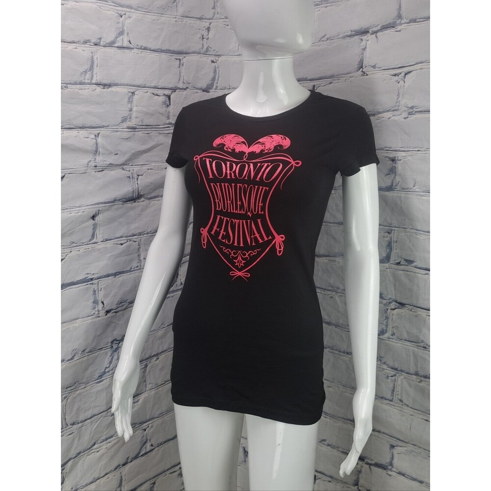 Toronto Burlesque Festival Women's T-Shirt Tee Black Pink Size Small